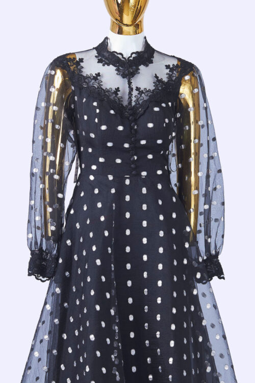 Black-and-white-polka-white-dot-dress_front-close
