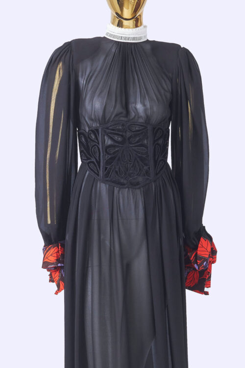 Christie-Brown-Black-Dress_front-close