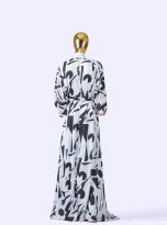 Sesto-Senso-Black-and-White-Dress-back-full