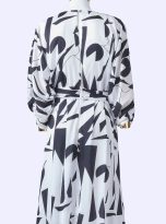 Sesto-Senso-Black-and-White-Dress-back-close