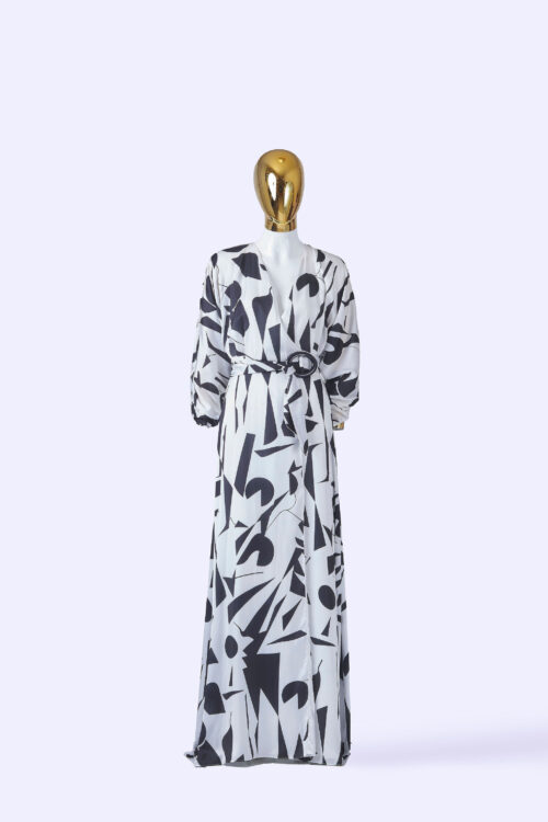 Sesto-Senso-Black-and-White-Dress-front-full