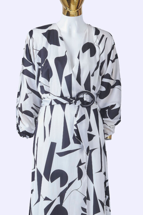 Sesto-Senso-Black-and-White-Dress-front-close