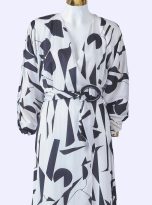Sesto-Senso-Black-and-White-Dress-front-close